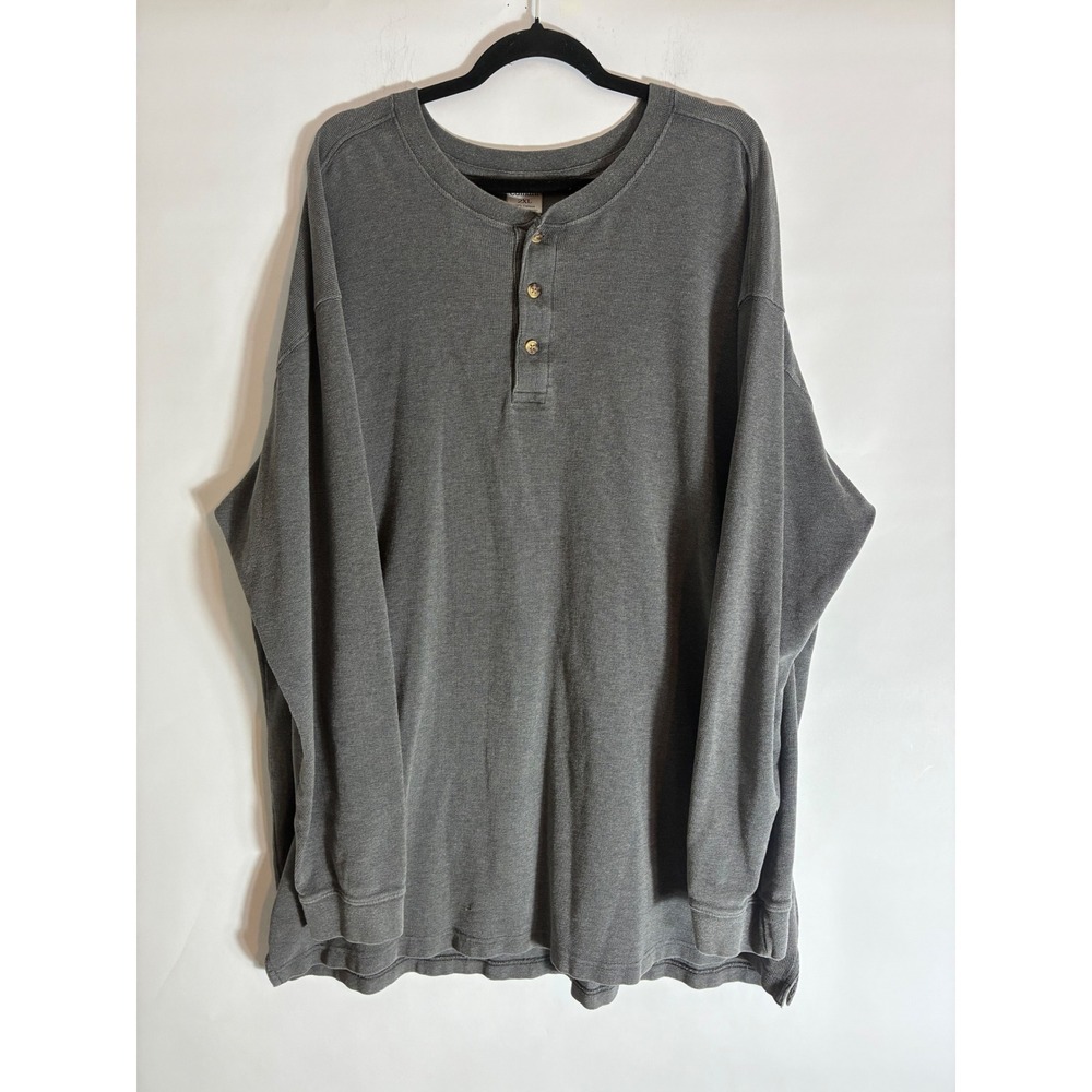 Carhartt Mens 2XL Waffle Knit Henley Shirt Gray Long Sleeve Workwear Gorpcore